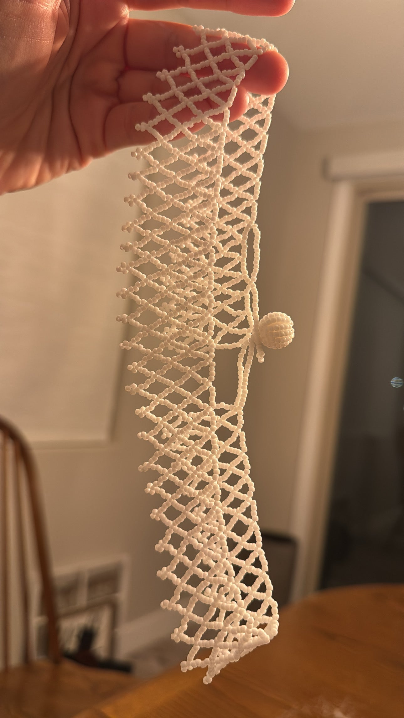 ASHER, Lace Seed Bead Necklace 11/0 with Custom Clasp