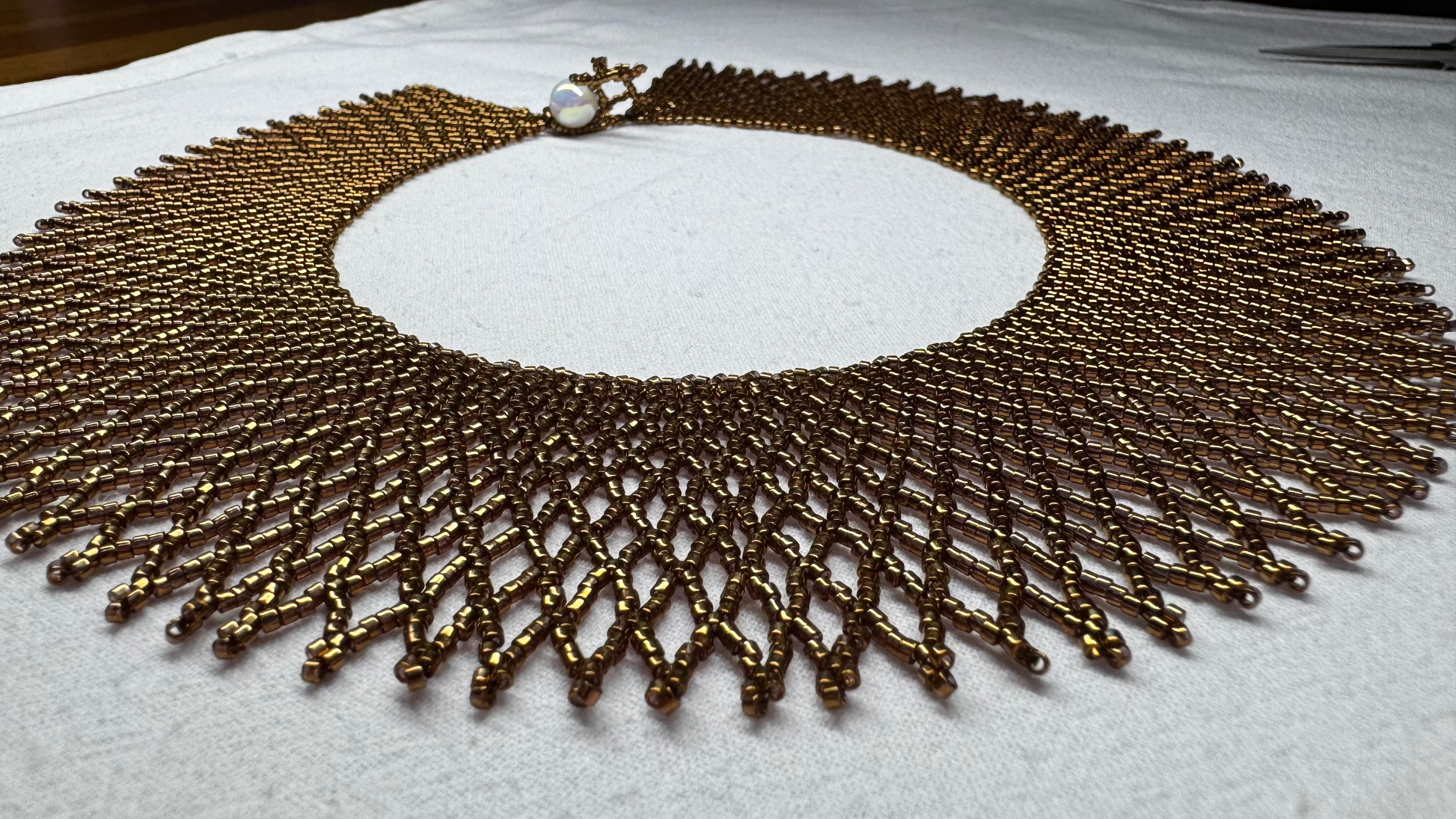 Preorder(30 days), HOLY BRANCHES, Lace Seed Bead Necklace 11/0 - Tabernacle Hands