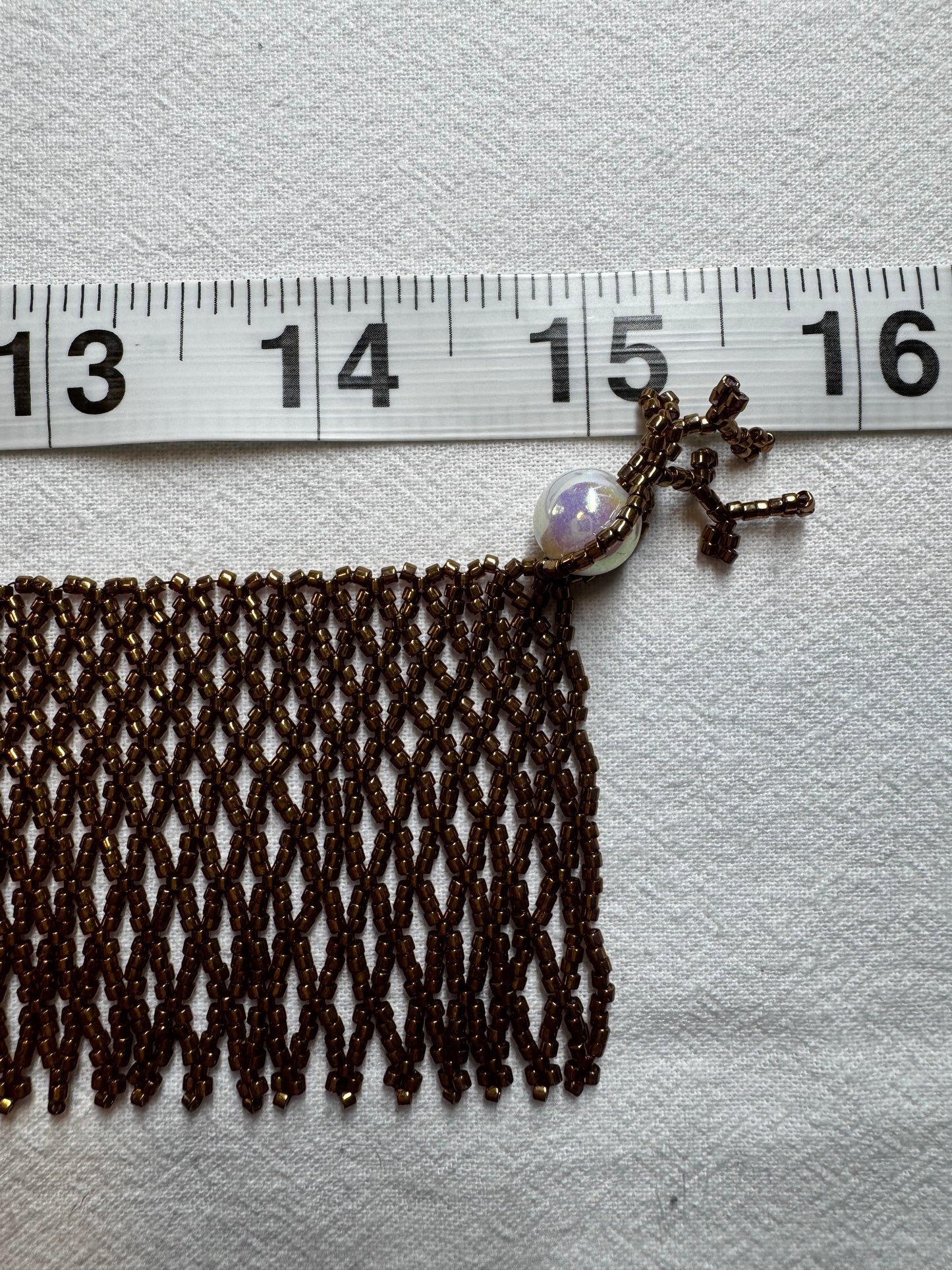 Preorder(30 days), HOLY BRANCHES, Lace Seed Bead Necklace 11/0 - Tabernacle Hands
