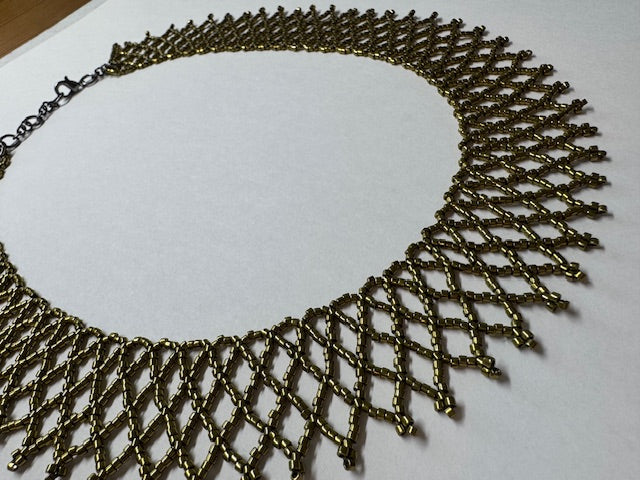 PREORDER (90 days) Handmade, ASHER, Lace Seed Bead Necklace 11/0 - Tabernacle Hands
