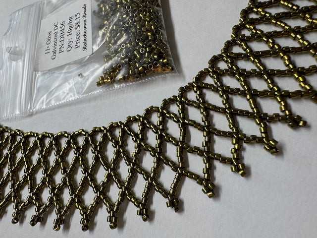 PREORDER (90 days) Handmade, ASHER, Lace Seed Bead Necklace 11/0 - Tabernacle Hands