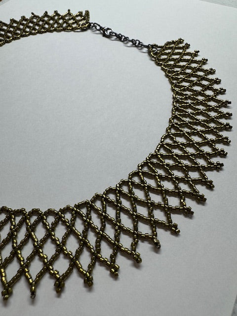 PREORDER (90 days) Handmade, ASHER, Lace Seed Bead Necklace 11/0 - Tabernacle Hands