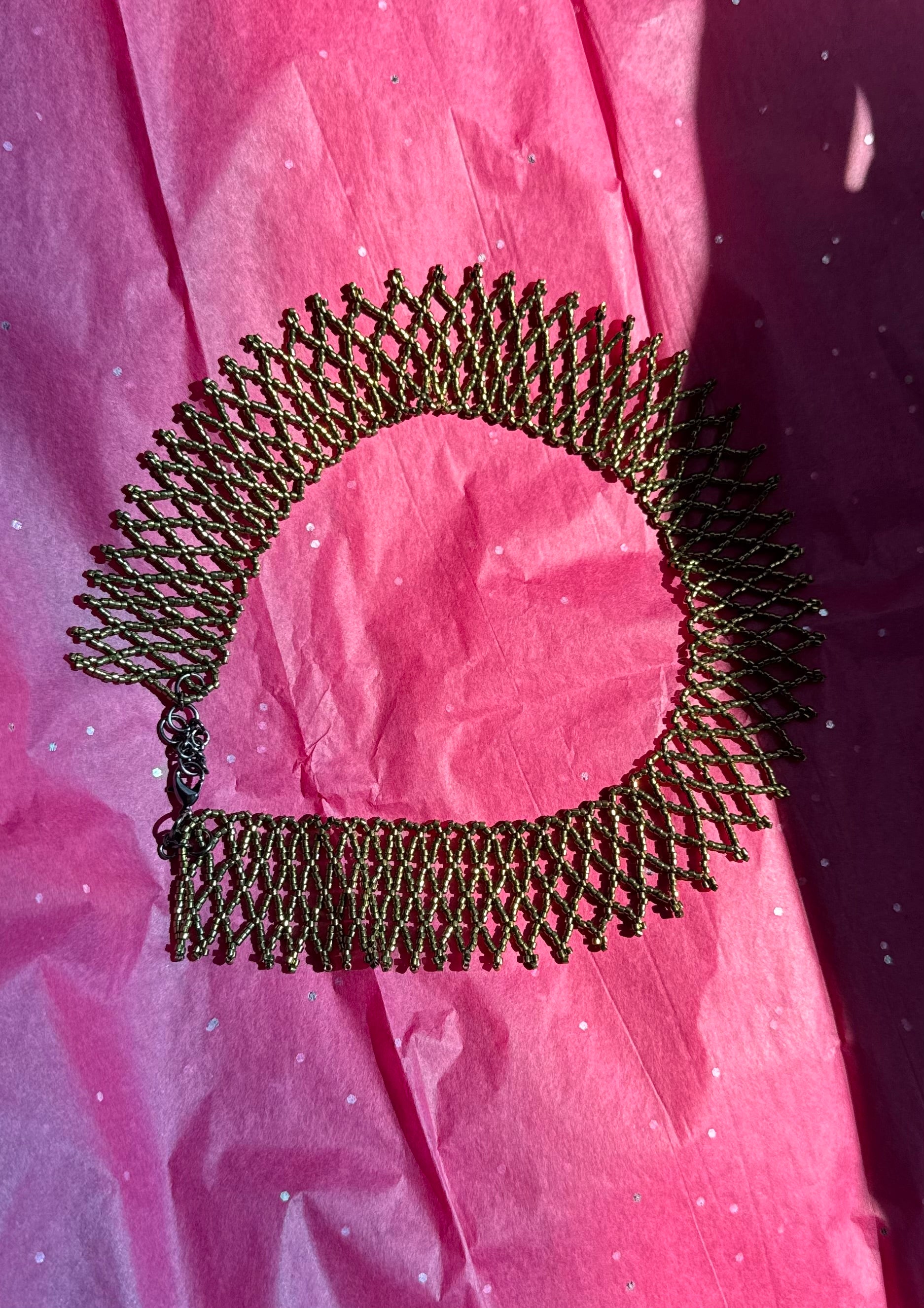 PREORDER (90 days) Handmade, ASHER, Lace Seed Bead Necklace 11/0 - Tabernacle Hands