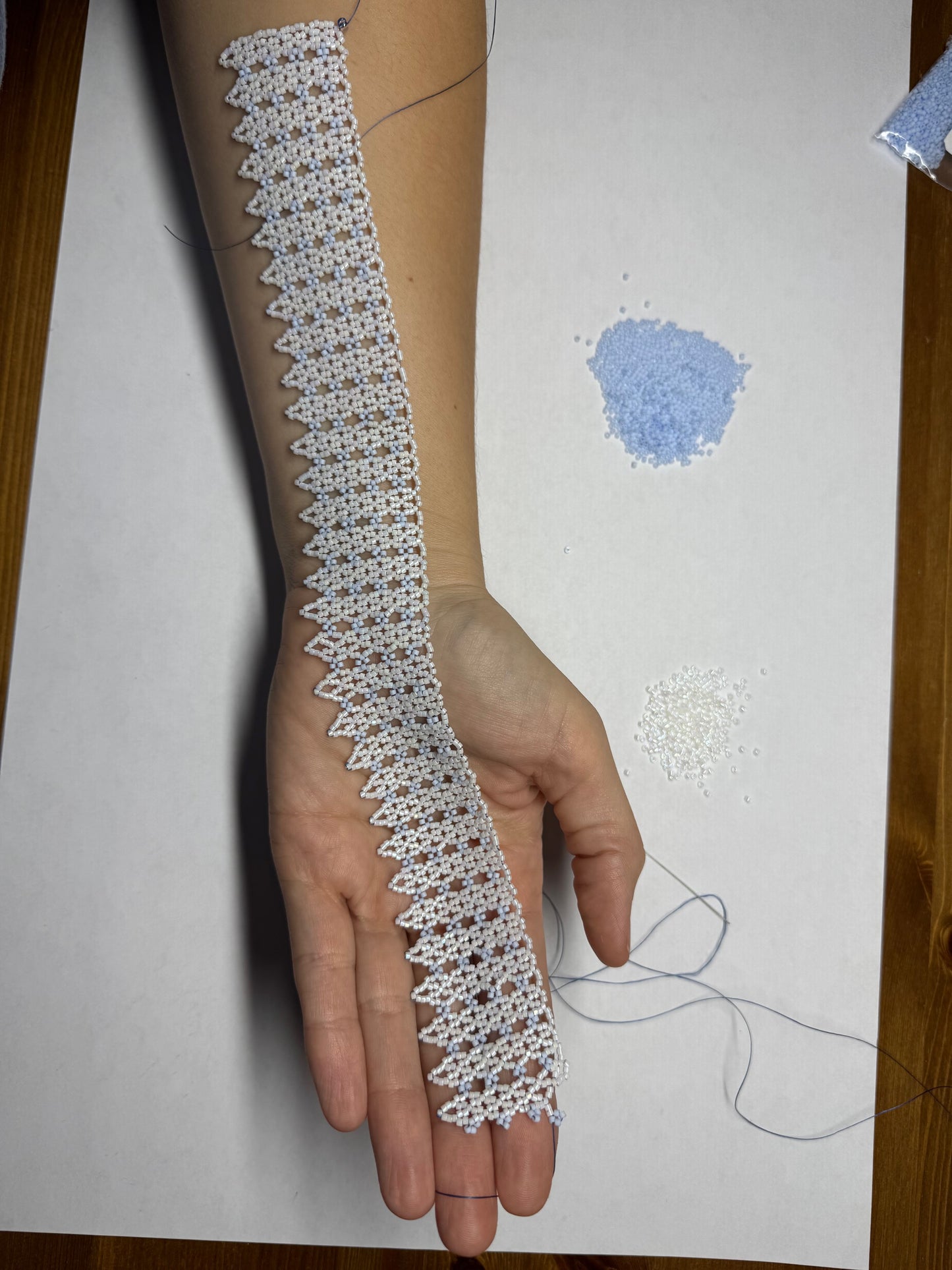 REIGHN, Lace Seed Bead Necklace - Tabernacle Hands