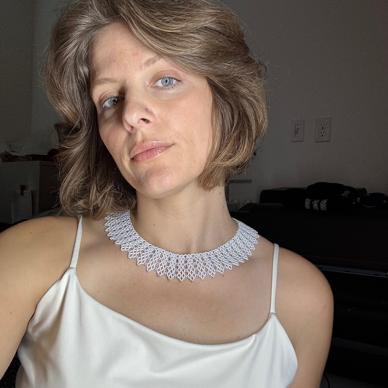 REIGHN, Lace Seed Bead Necklace - Tabernacle Hands