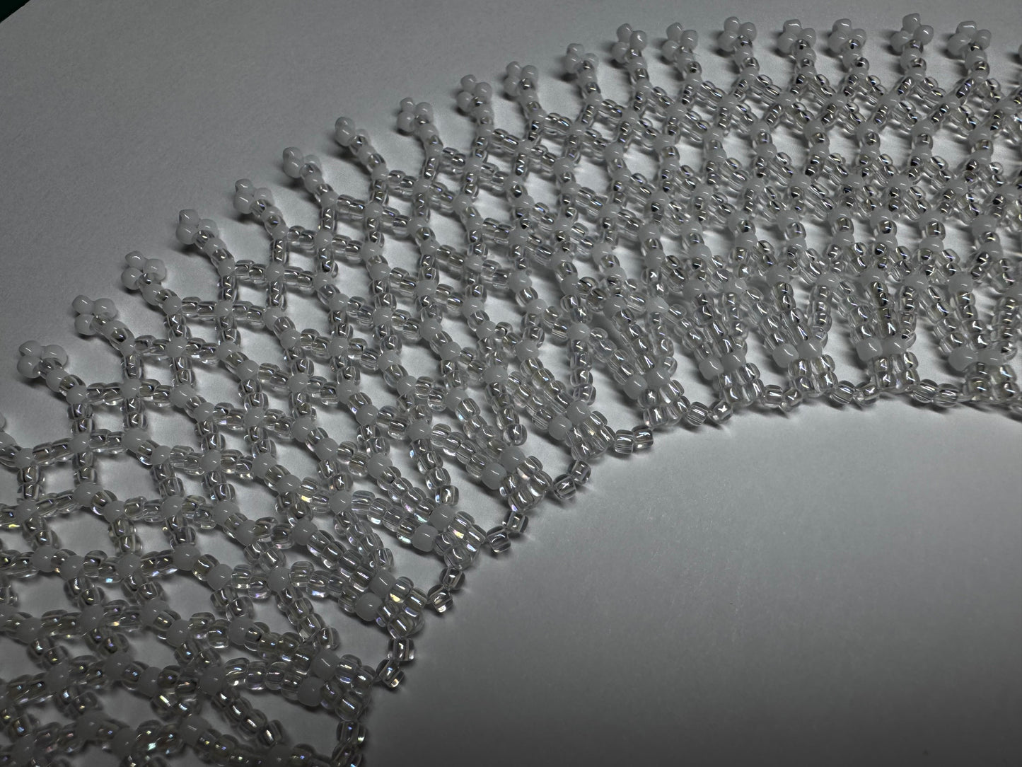 BRIDAL, Lace Seed Bead Necklace 11/0