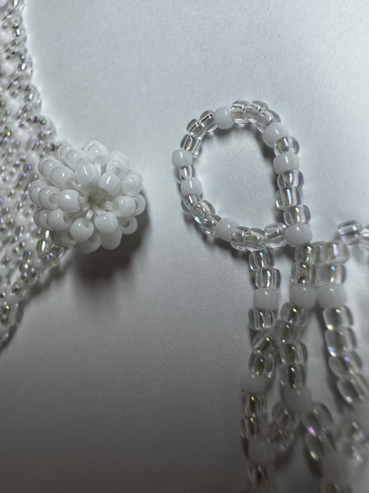 BRIDAL, Lace Seed Bead Necklace 11/0